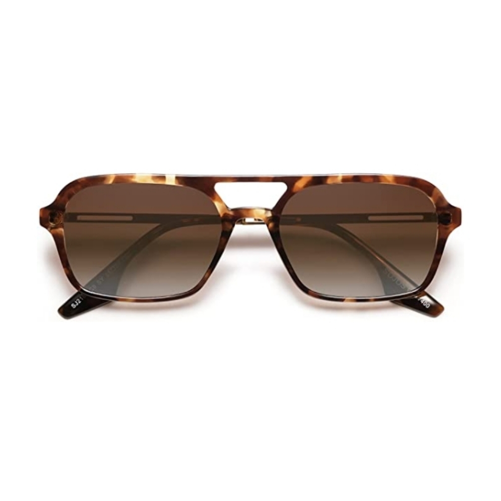 Tortoise Brown Vintage Polarized Sunglasses 70s Retro Flat Narraw Rectangular - Picture 4 of 4